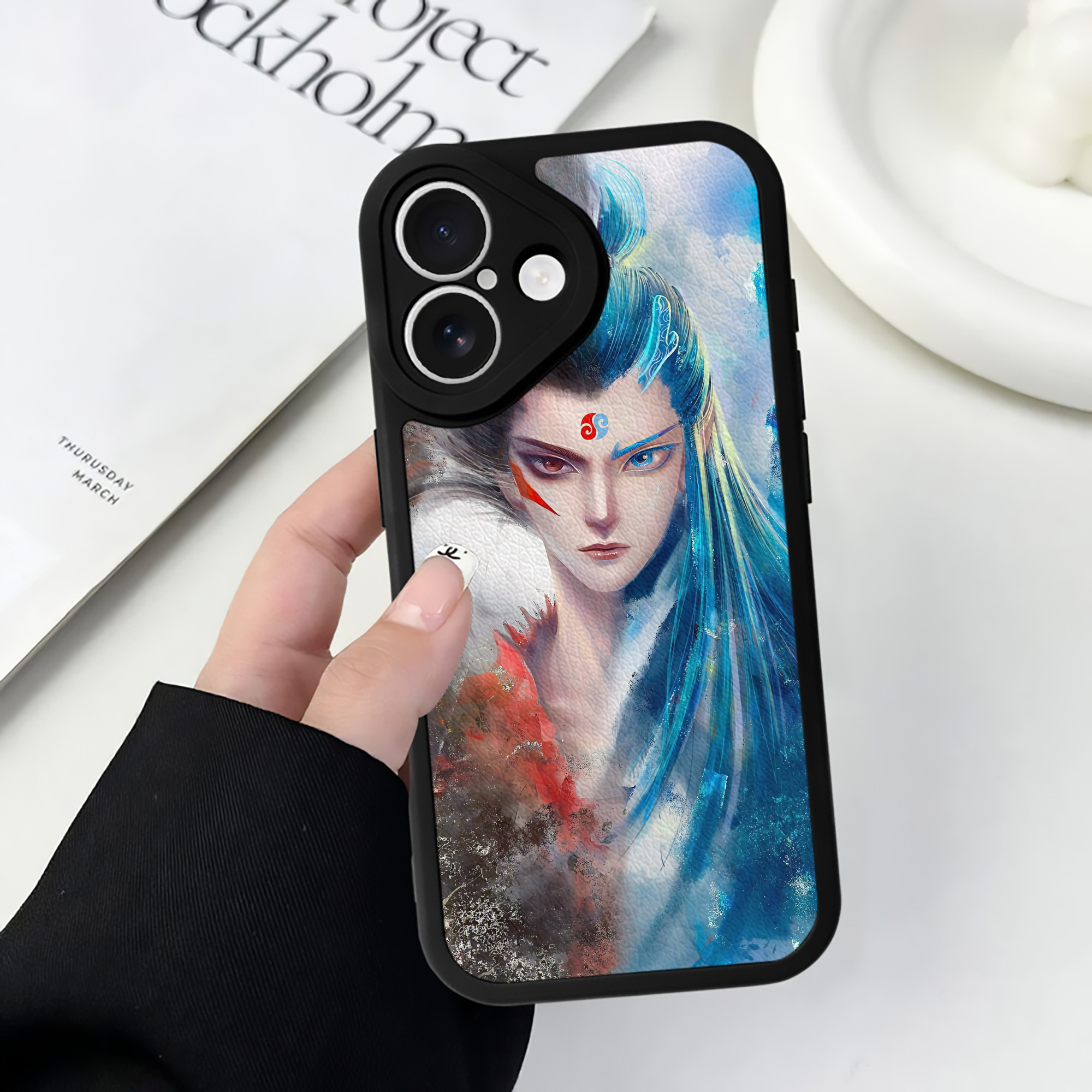 （画像用） Ne Zha 2 ナタ 魔童の大暴れ 【iPhone 16シリーズ対応】シリコンスマホケース（レザー調） 材質：シリコン